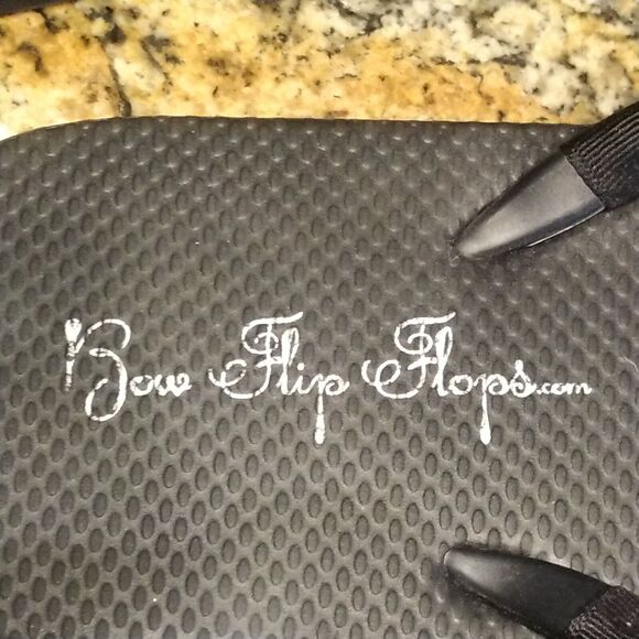 Cute Red Polka Dot Bow Ribbon Flip Flops with Mickey Mouse in Glitter 11/12 - Picture 4 of 9